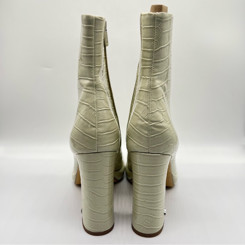 Circus Sam Edelman Size 11 Light Green Sage‎ Croc Embossed Platform Ankle Boots - Picture 6 of 15